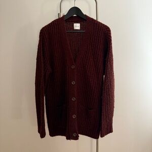 Anine Bing V-Neck Cardigan Sweater Mohair Wool Small